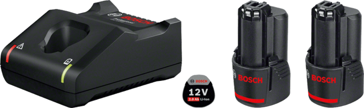 Bosch Blauw Starterset Basic - 2 x GBA 12V 2.0Ah + GAL 12V-40 Professional - 1600A019R8