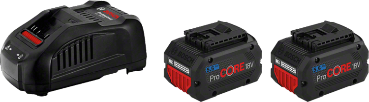 Bosch Blauw 18v starterset met 2 accu&apos;s ProCore18V 5.5Ah + Lader GAL 1880 CV - 1600A0214C