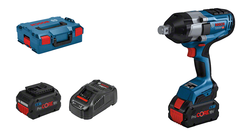 Bosch Blauw GDS 18V-1050 H | Professional Slagmoeraanzetter | met 2 x 8,0 Ah ProCORE accu en lader - 06019J8502