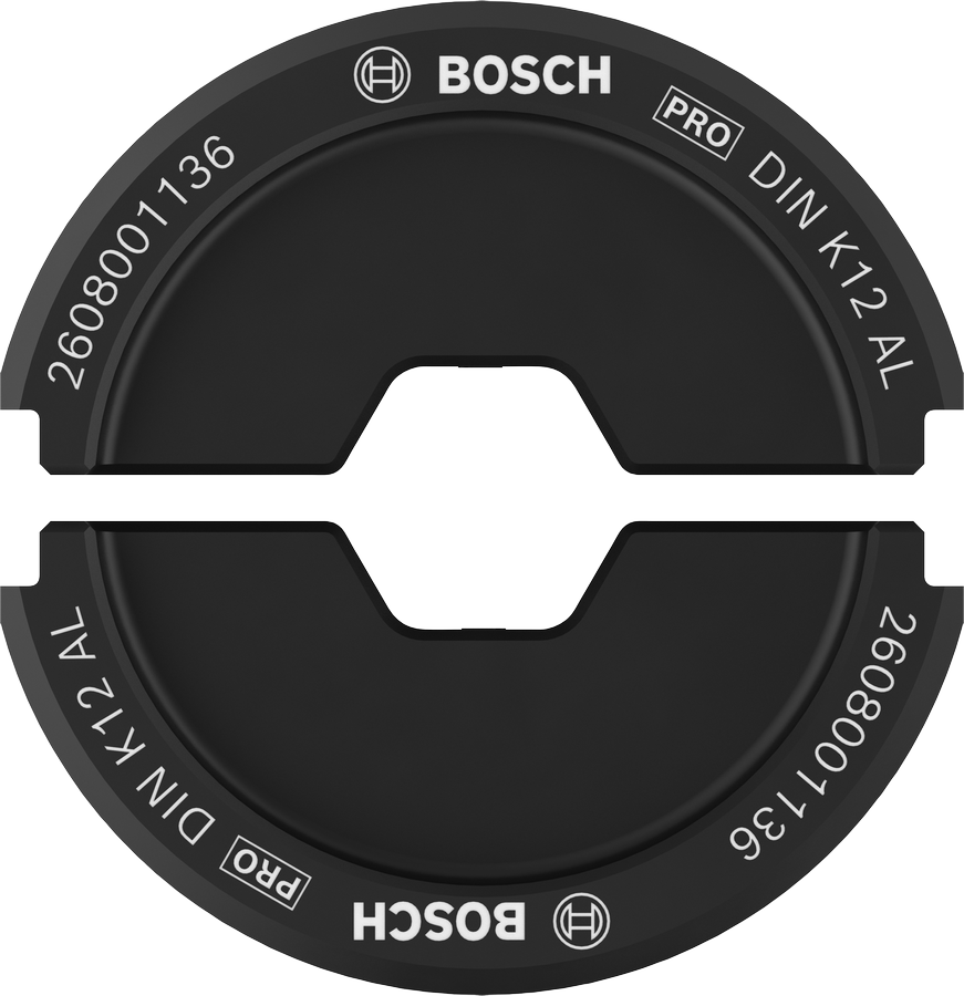 Bosch Accessoires PRO Krimpmatrijs | DIN K12 AL | 16 mm/25 mm | Aluminium - 2608001136