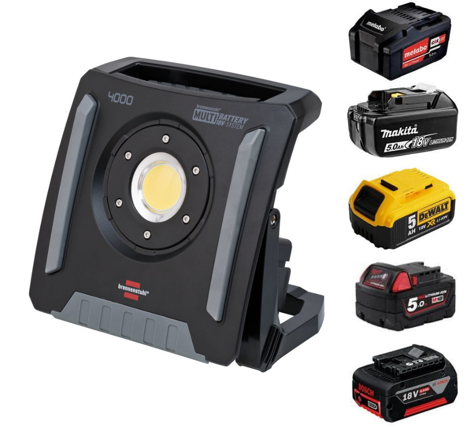Brennenstuhl 1173140400 | Multi Batterij LED Bouwlamp | 4000 MA | 4500 lm | IP65 | Zonder accu - 1173140400