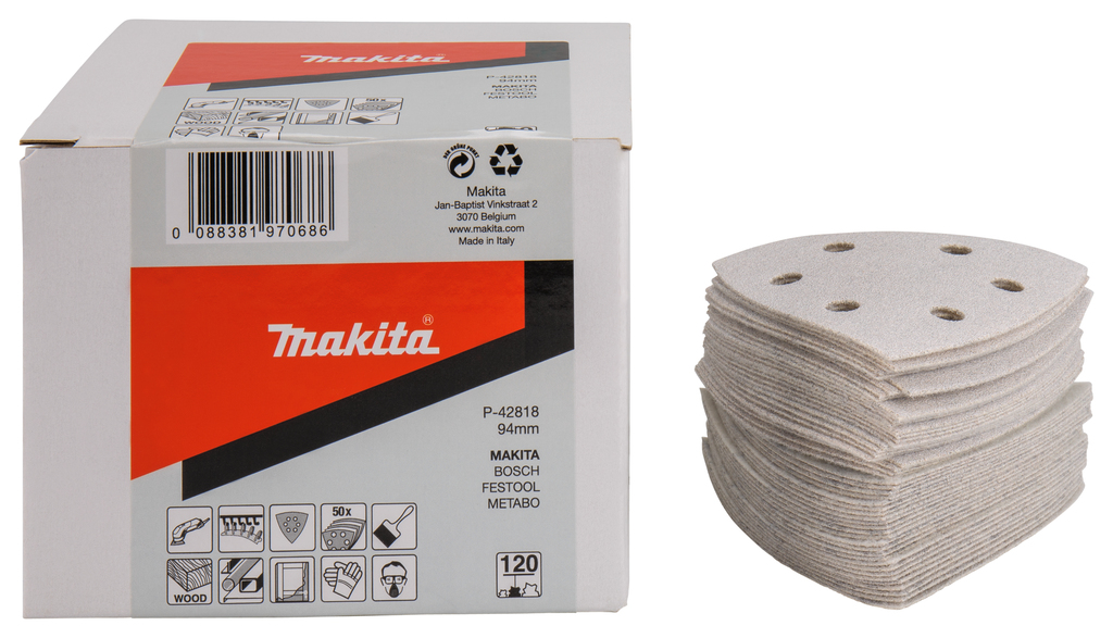 Makita Accessoires Schuurvel 3-k K120 white v. 50 - P-42818