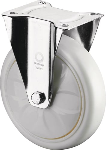 BS Rollen Bokwiel | wiel d. 125 mm draagvermogen 450 kg | kunststof | plaat L138xB110 mm verf wiel wit | 1 stuk - N110.B15.128 N110.B15.128