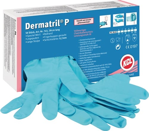Honeywell Wegwerphandschoen | maat 8 blauw | nitril | EN 374, EN 455 PSA-categorie III | 50 stuks - 074308082C 074308082C