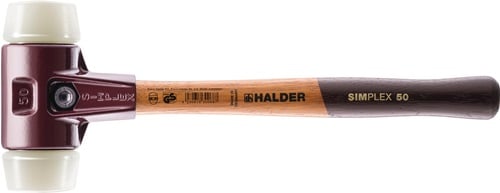 Halder Kunststofhamer | lengte 300 mm hoofd-d. 30 mm | hard hout | nylon wit | 1 stuk - 3008.030 3008.030