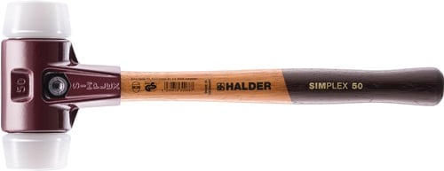 Halder Kunststofhamer | lengte 300 mm hoofd-d. 30 mm | middelhard hout | superplastic wit | 1 stuk - 3007.030 3007.030