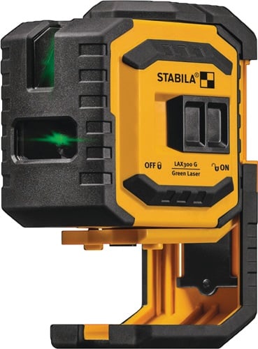 Stabila LAX 300G Kruislijnlaser Groen | 30 m | ± 0,3 mm/m | 1 stuk - 19033 - 19033
