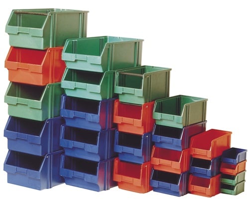 LA-KA-PE Magazijnbak | L350/300xB200xH150 mm | PS groen | 10 stuks - LK2 GRÜN LK2 GRÜN