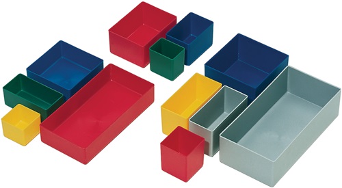 LA-KA-PE Inzetbak | 108 x 108 x 63 mm | rood PK | voor schuifladen en assortimentskisten | 25 stuks - E63-3 ROT E63-3 ROT