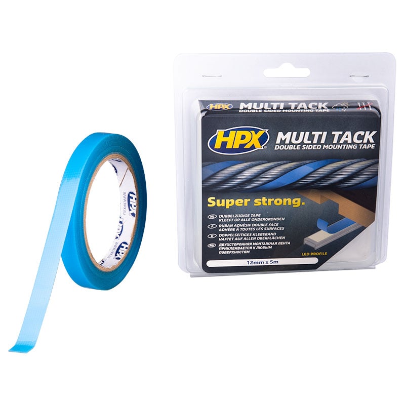 HPX Dubbelzijdige Multi-tack tape | Semi-transparant | 12mm x 5m - PA1205 - PA1205