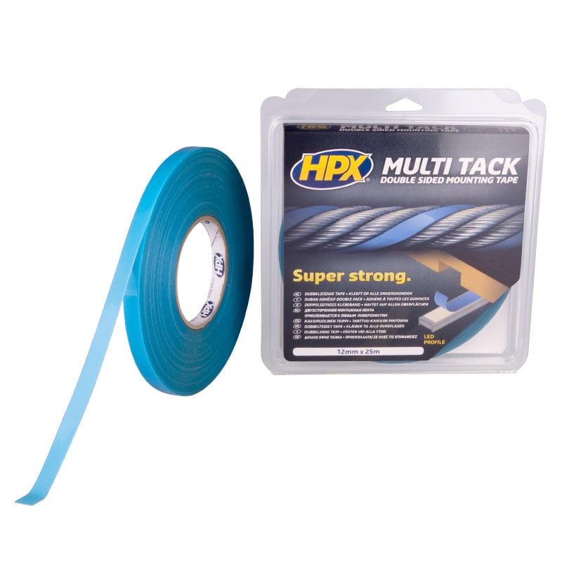 HPX Dubbelzijdige Multi-tack tape | Semi-transparant | 12mm x 25m - PA1225 - PA1225