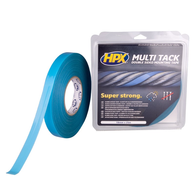 HPX Dubbelzijdige Multi-tack tape | Semi-transparant | 19mm x 25m - PA1925 PA1925