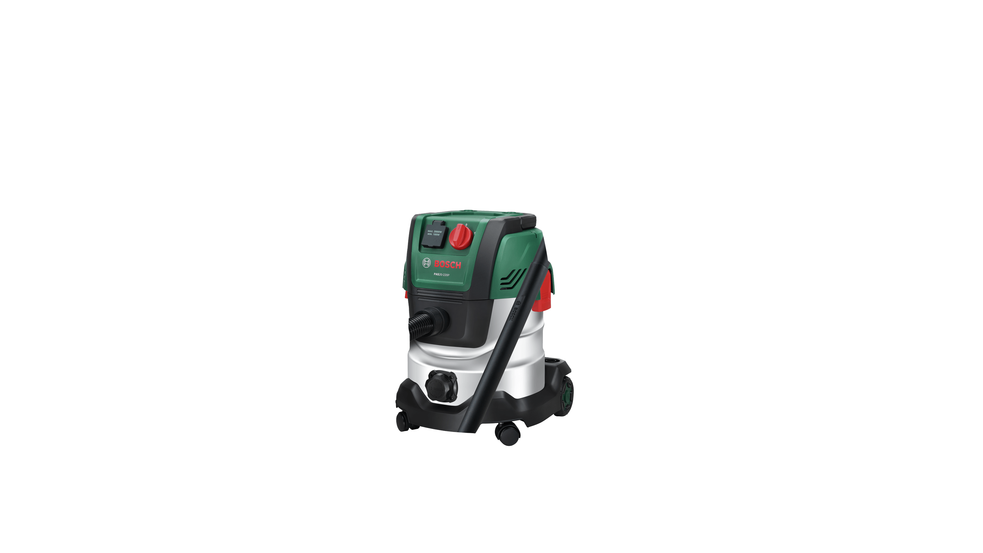 Bosch Groen PAS 20-220P BE Stofzuiger | inclusief 2,2 m zuigslang + mondstukken en filters - 06033E72W0