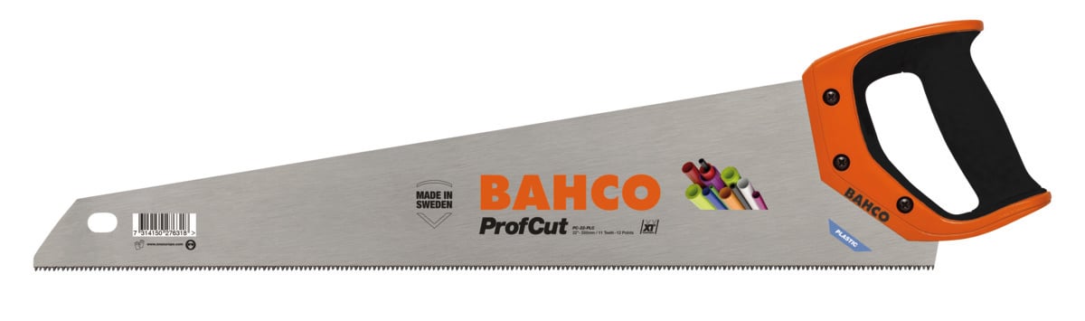Bahco ProfCut™ handzaag | voor harde kunststof buizen en profielen | XT-vertanding | 11 12 TPI | 22" | 550 mm PC-22-PLC