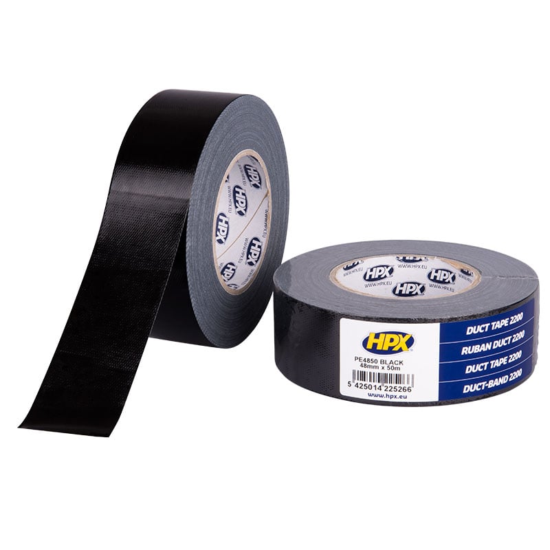 HPX Duct tape 2200 | Zwart | 48mm x 50m - PE4850 - PE4850
