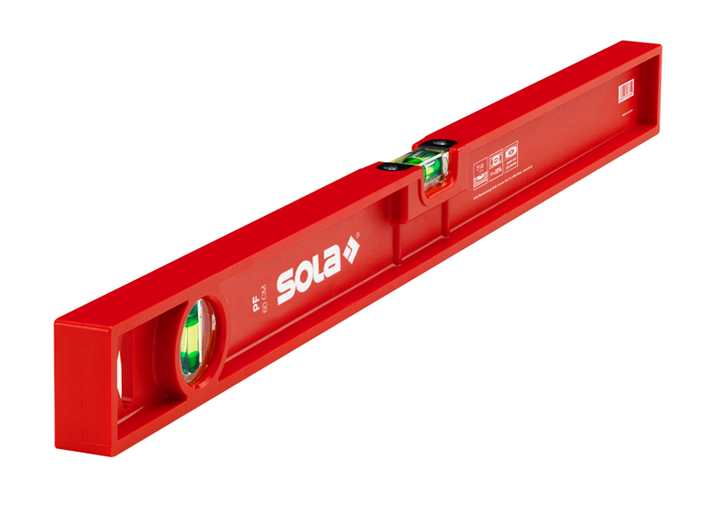 SOLA Kunststof waterpas PF80 80cm 2 libellen 1,00mm/m rood - 01413101