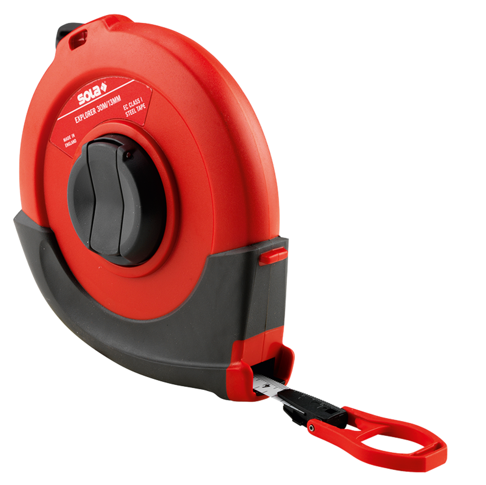 SOLA Stalen meetband wit 20mtr Explorer EP20 kunststof huis EG-Klasse 1 SB - 50080301