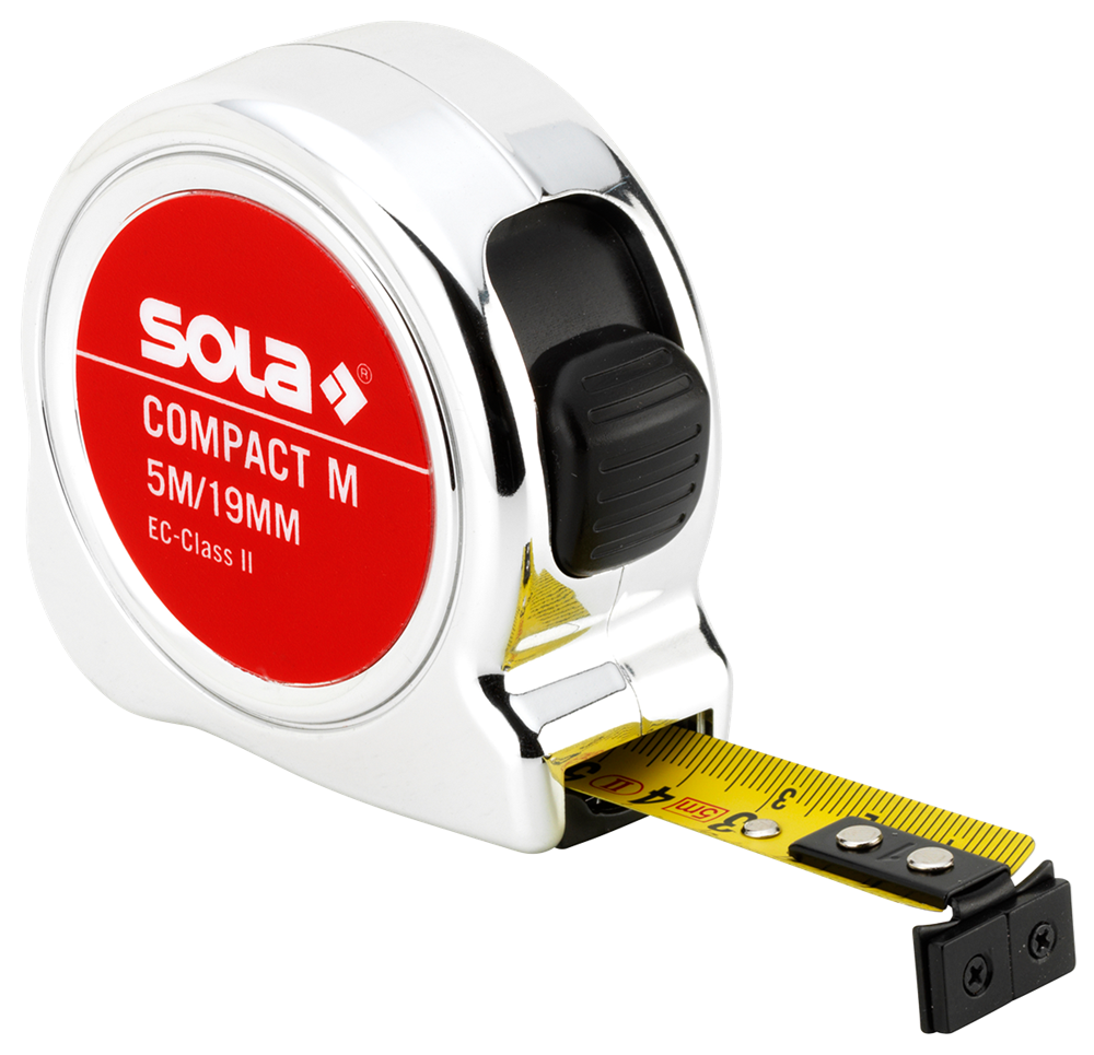 SOLA Rolbandmaat 5mtr Compact M COM5 Magnetische eindhaak EG-Klasse 2 SB - 50520501