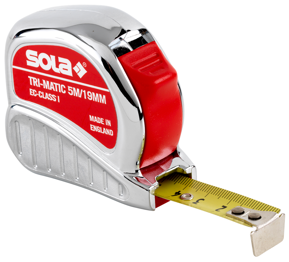 SOLA Rolbandmaat 5mtr Tri-Matic gekalibreerd EG-Klasse 1 (met certificaat) - 50023801