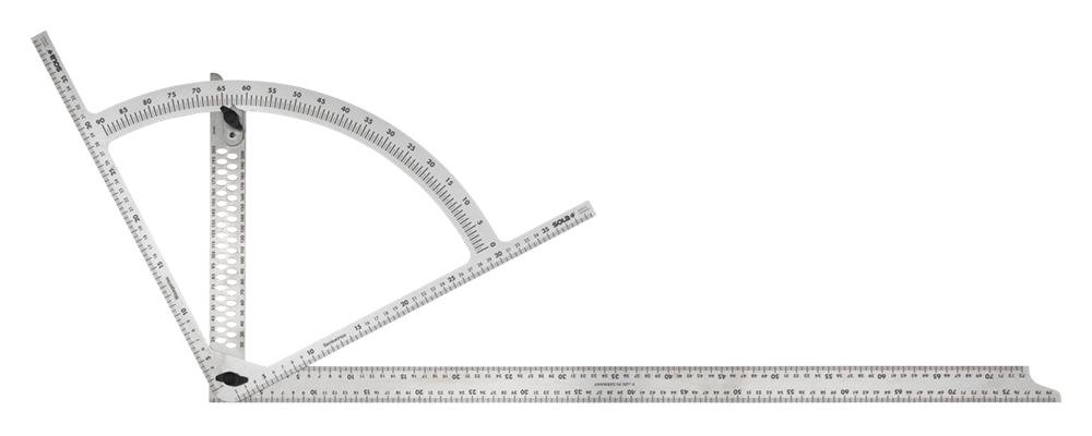 SOLA Aftekenhaak Alpha 800x400mm RVS AW800 met gradenboog, aftekengaten en mm-maatv - 56905001