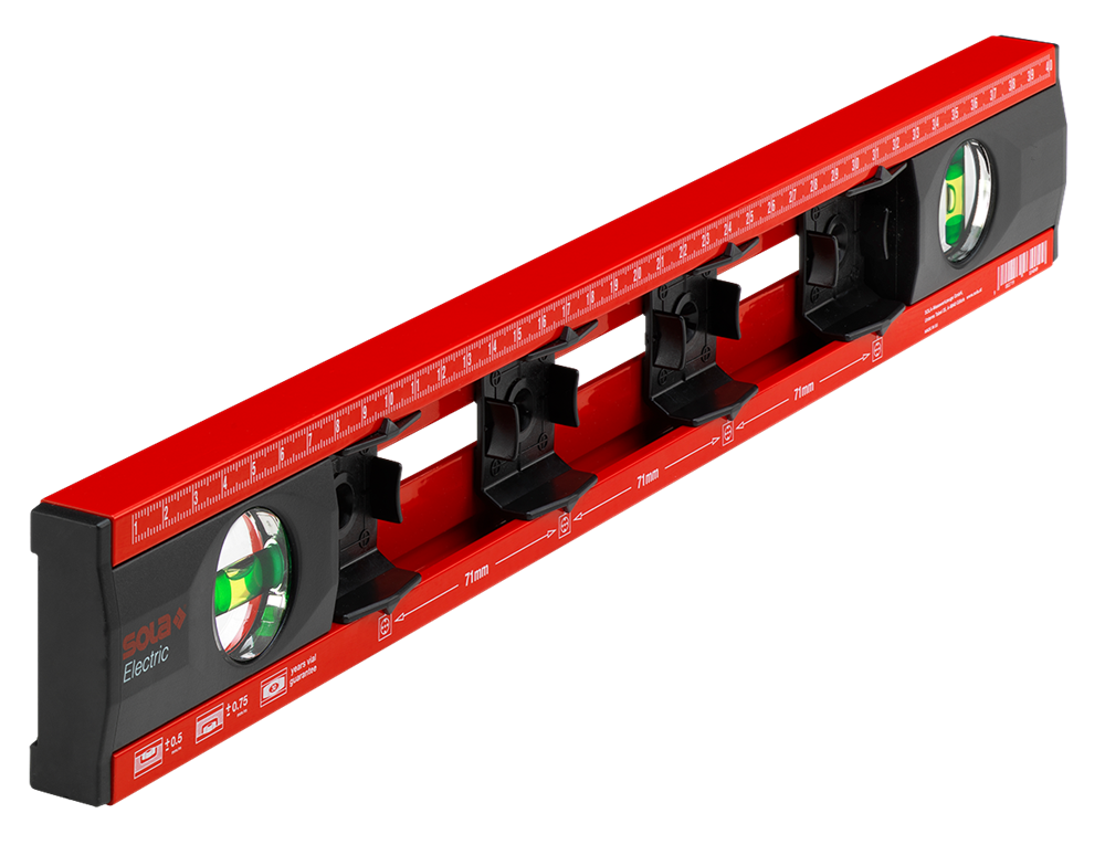 SOLA Aftekenwaterpas Electric 40cm 2 libellen 0,50mm/m 4 schuiven - 69057101
