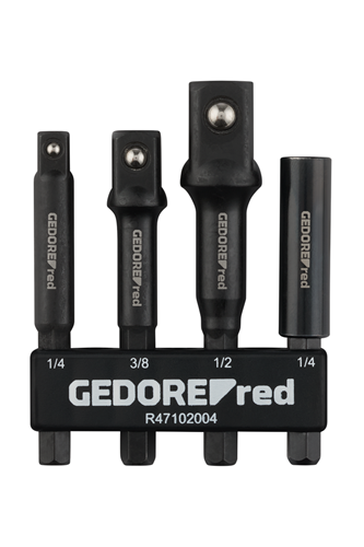Gedore R47102004 Adapterset 1/4" bitopname + 1/4" 3/8" 1/2" 4-Delig - 3301922