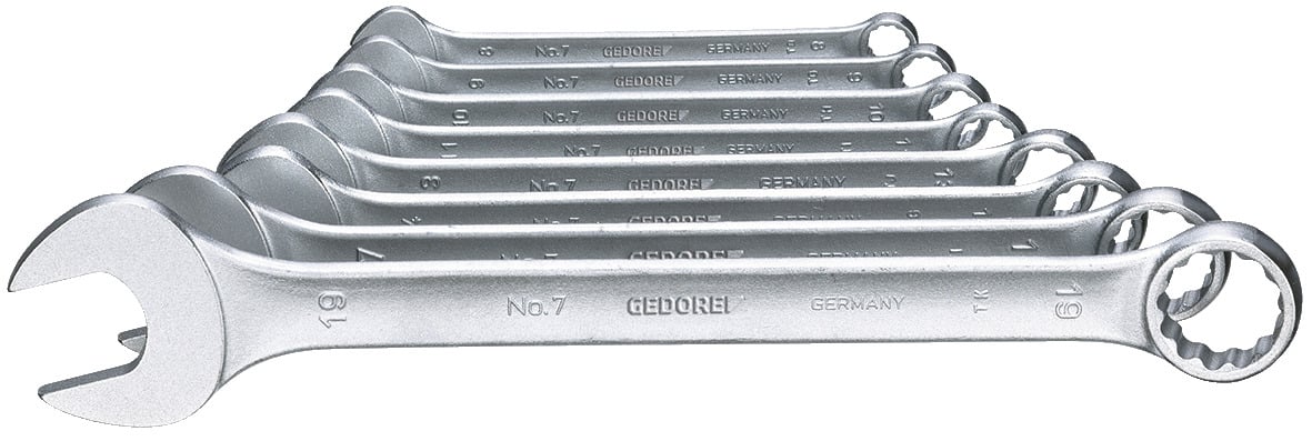 Gedore Ringsteeksleutelset | 8 Delig | 10-19 MM | In SB Verpakking - 3100227
