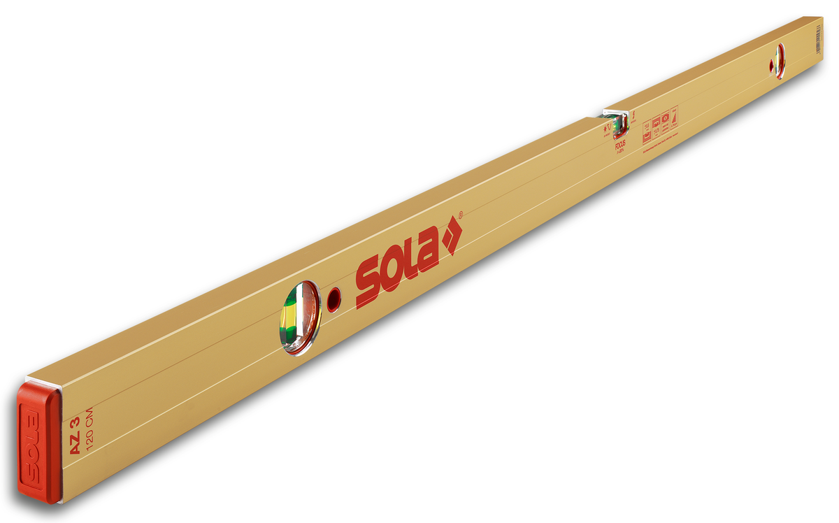 Sola Alu blokwaterpas AZ3/120, 120cm 3 libellen 0,50mm/m goud - 01169401 - 01169401
