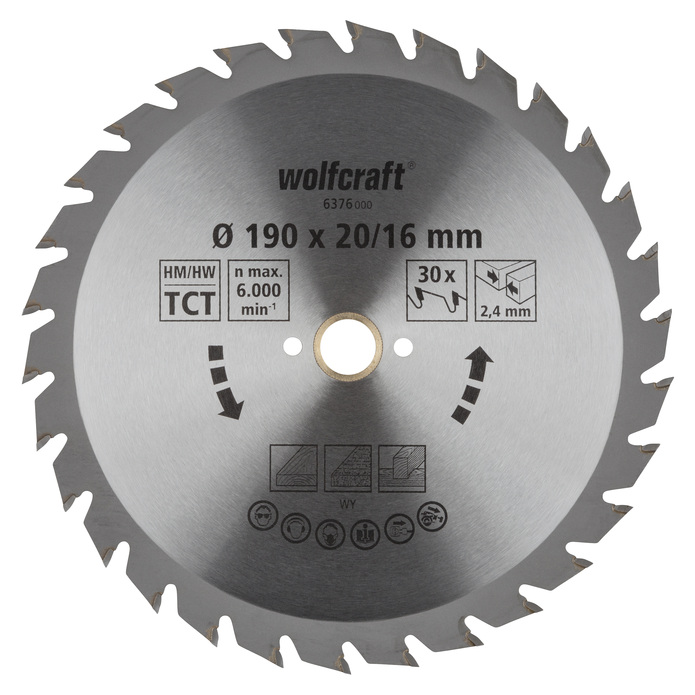 Wolfcraft Handcirkelzaagblad | HM | 30 Zähne | Ø190mm | 1 stuk - 6376000