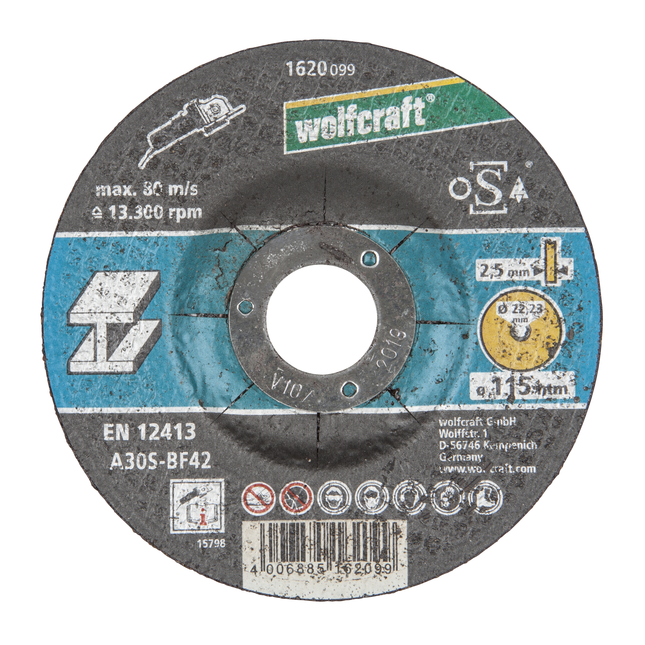 Wolfcraft Doorslijpschijf - Voor Metaal - Ø 115 mm