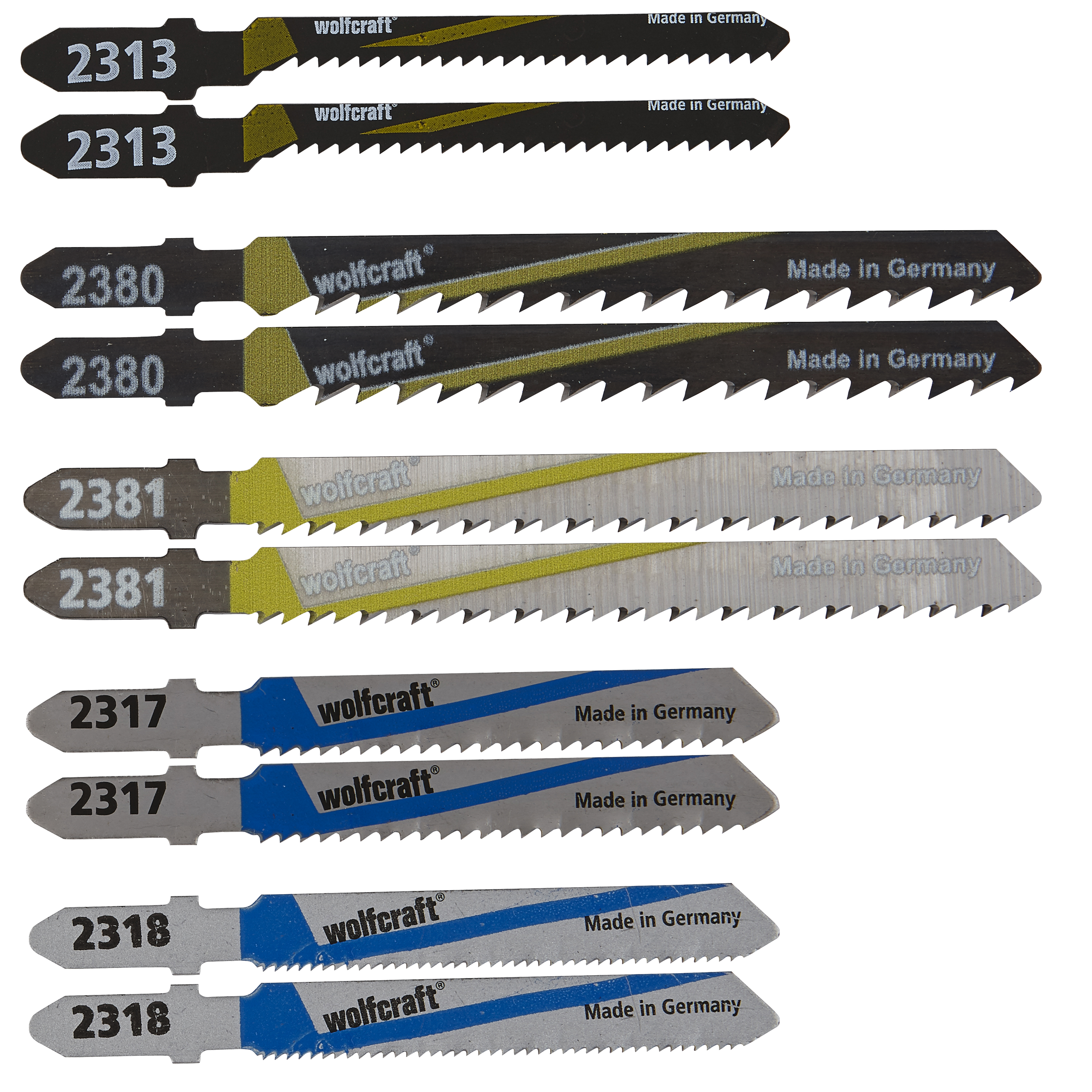 Wolfcraft 2655000 10-delige Decoupeerzaagbladen set - Hout / MDF / Kunststof / Metaal
