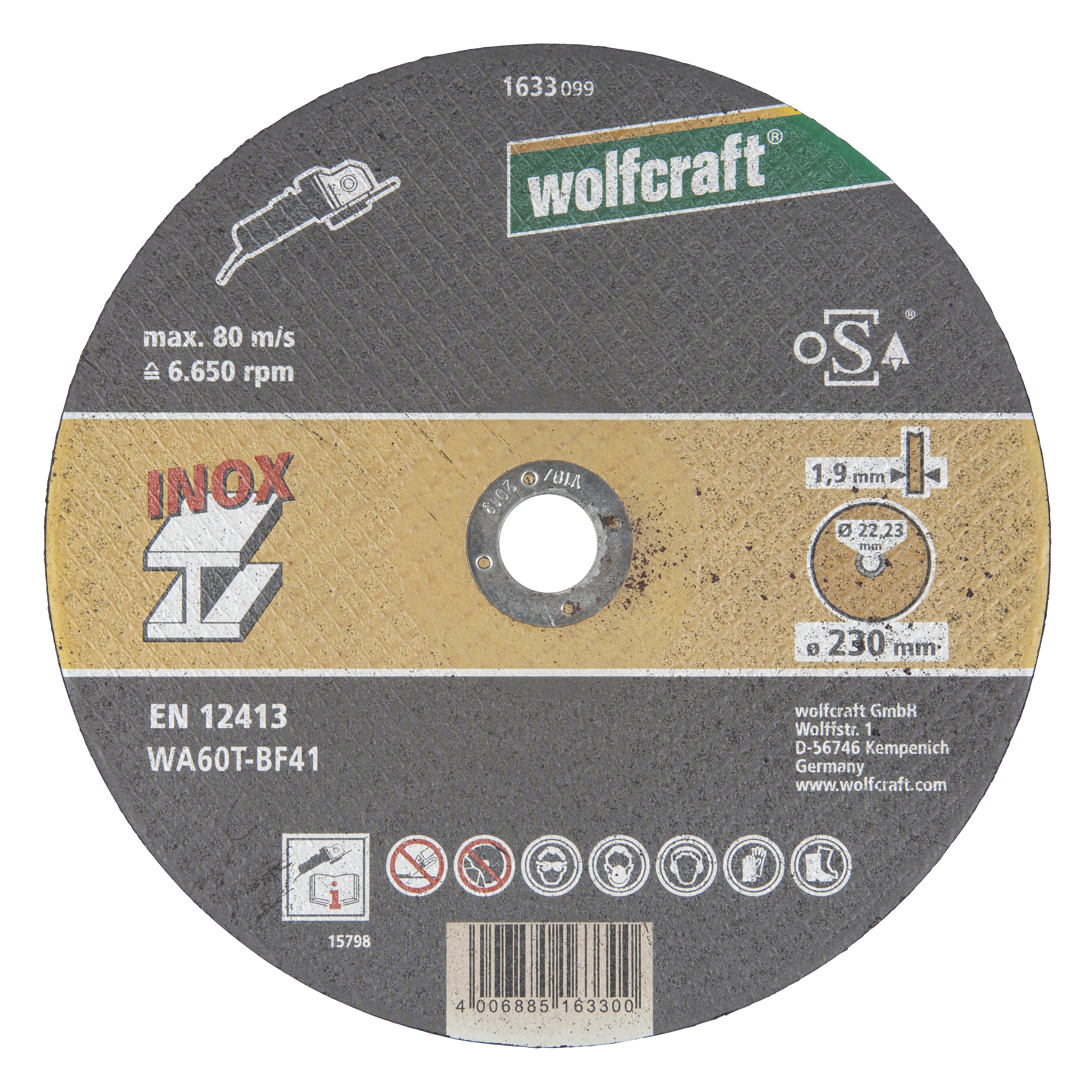 Wolfcraft- Slijpschijven voor edelstaal- extra dun