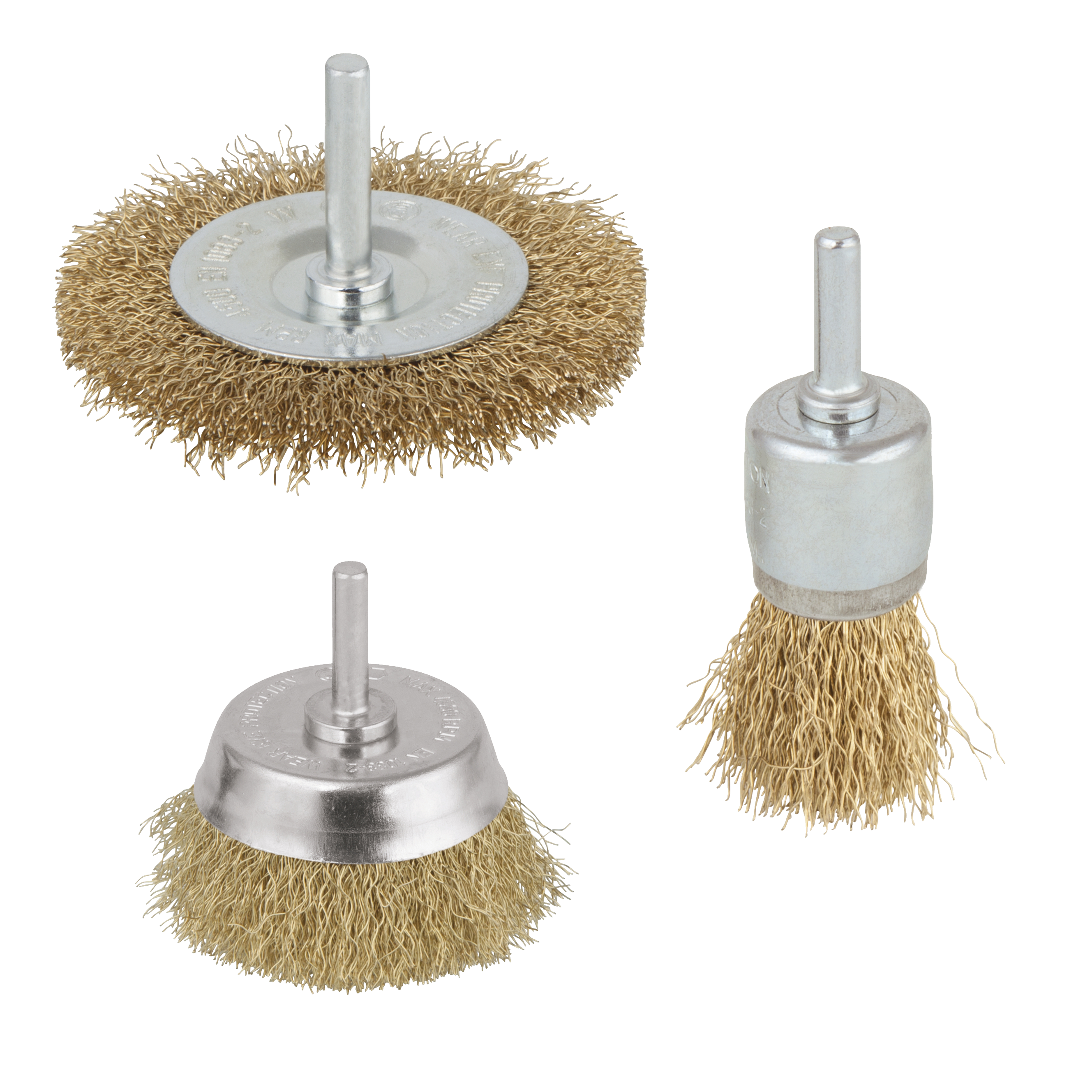 Wolfcraft Draadborstel set | Messing | Ronde schacht | 3-delig | 1 set - 2739000