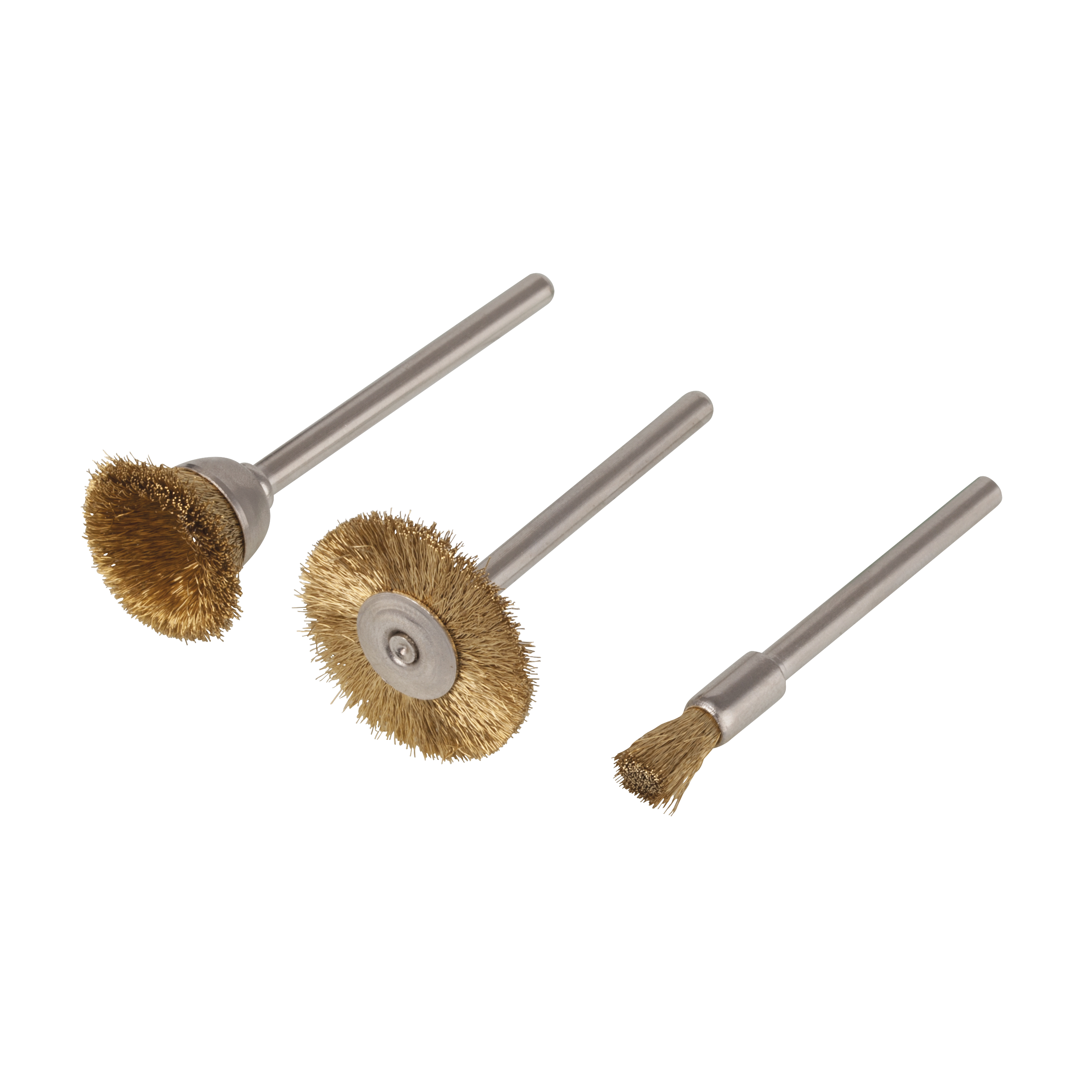 Wolfcraft Miniborstels | Messing | Ronde schacht | 3 stuks - 2740000