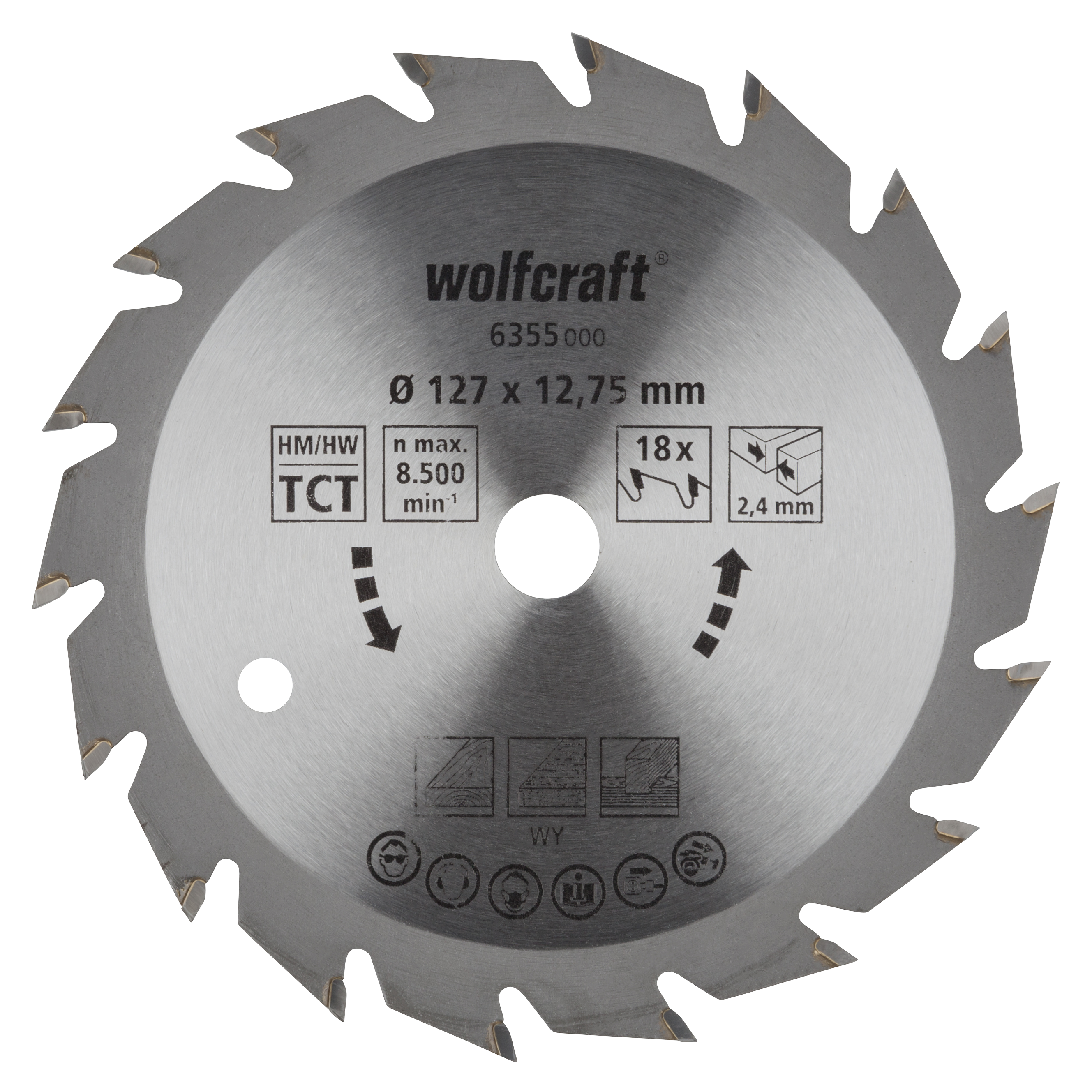 Wolfcraft Handcirkelzaagblad | HM | 18 Zähne | Ø127mm | 1 stuk - 6355000