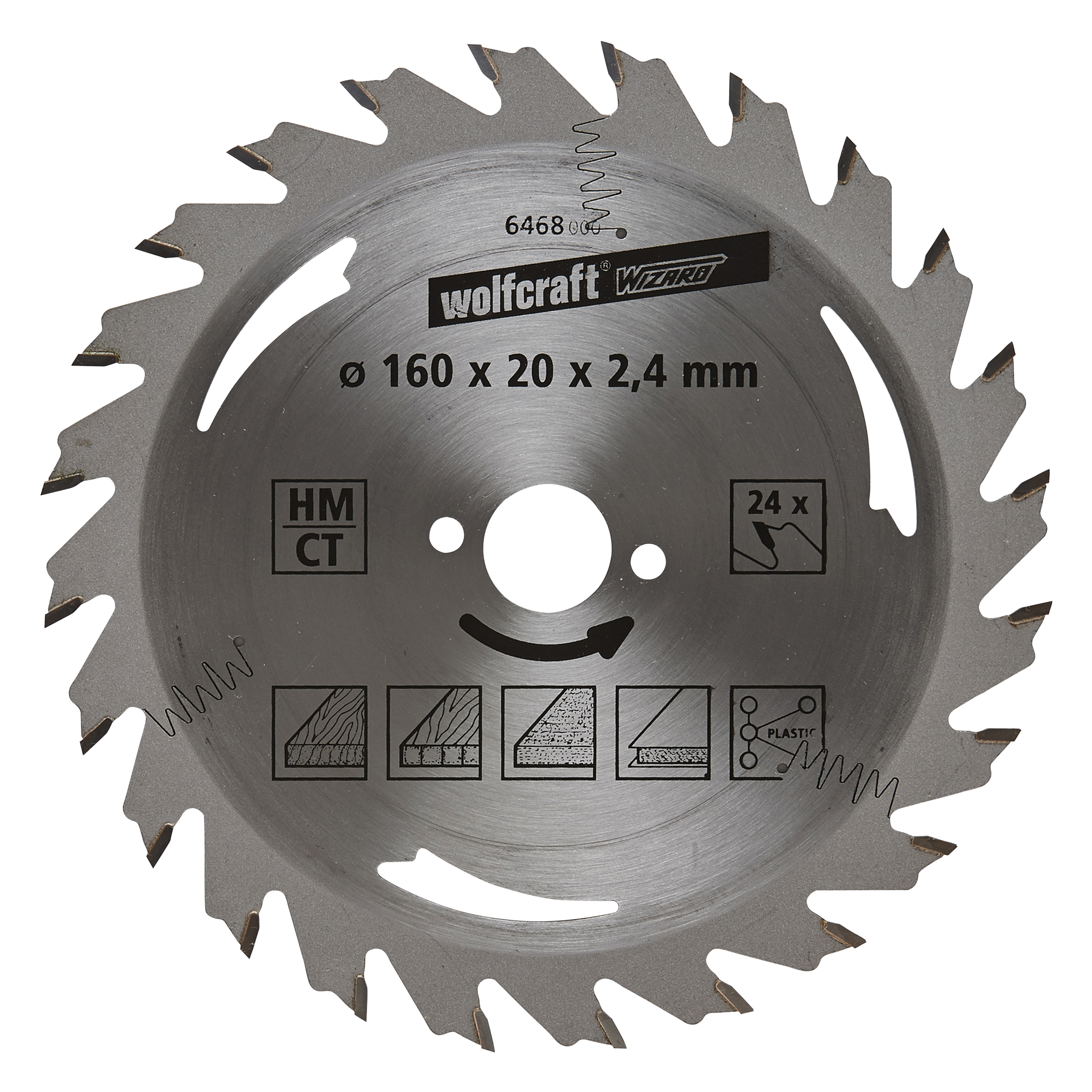 Wolfcraft Handcirkelzaagblad | HM | 24 Zähne | Ø160mm | 1 stuk - 6468000