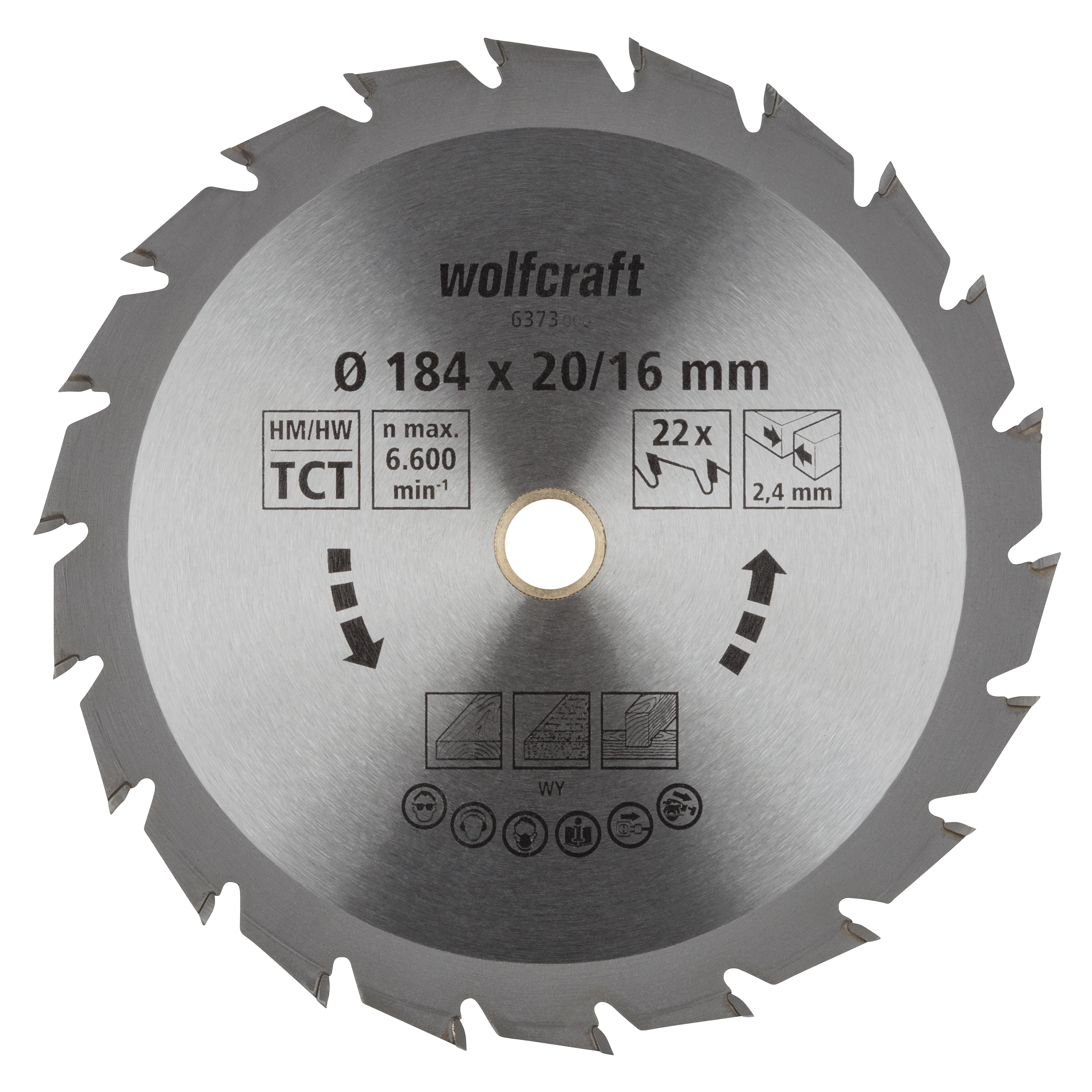 Wolfcraft Handcirkelzaagblad | HM | 22 Zähne | Ø184mm | 1 stuk - 6373000