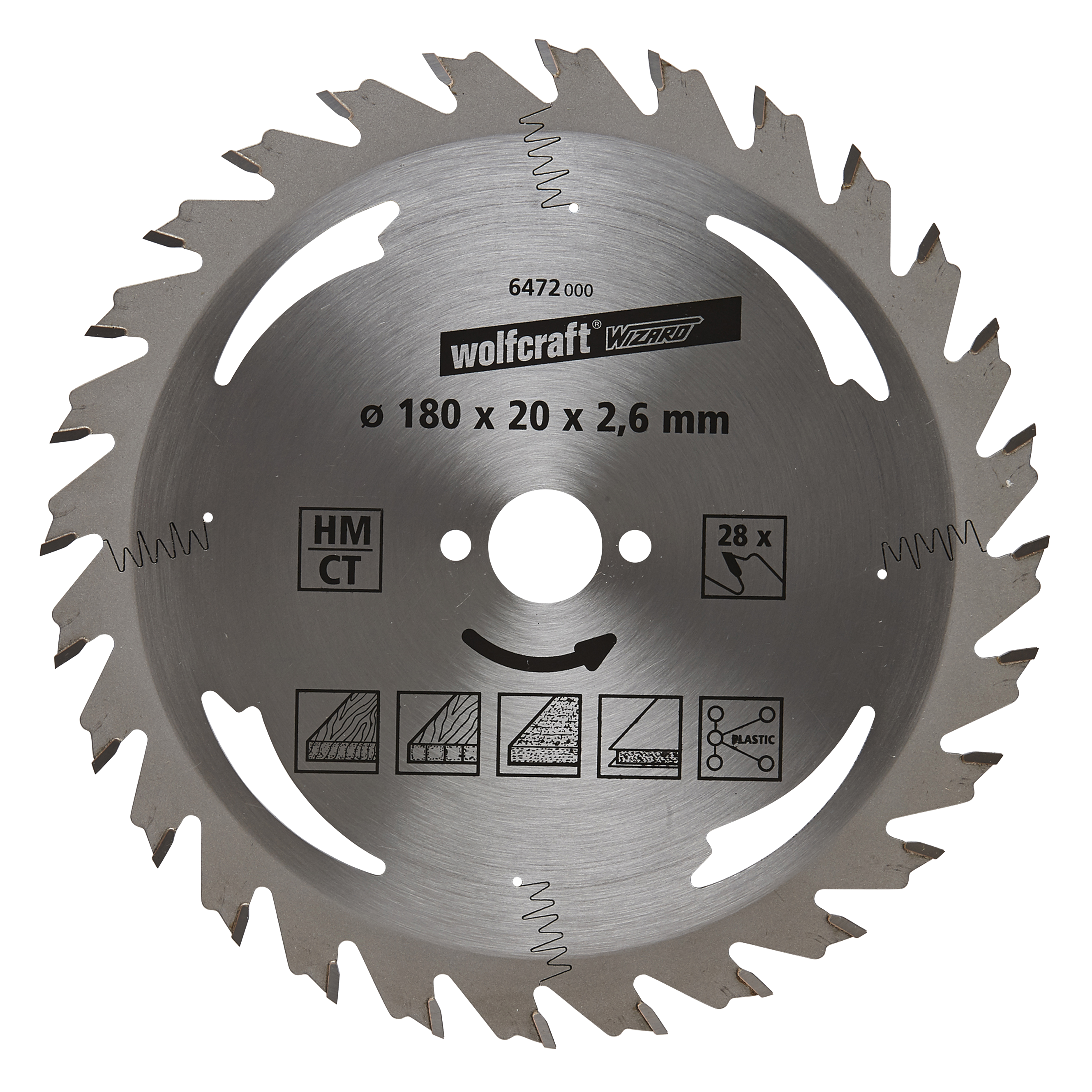 Wolfcraft Handcirkelzaagblad | HM | 28 Zähne | Ø180mm | 1 stuk - 6472000
