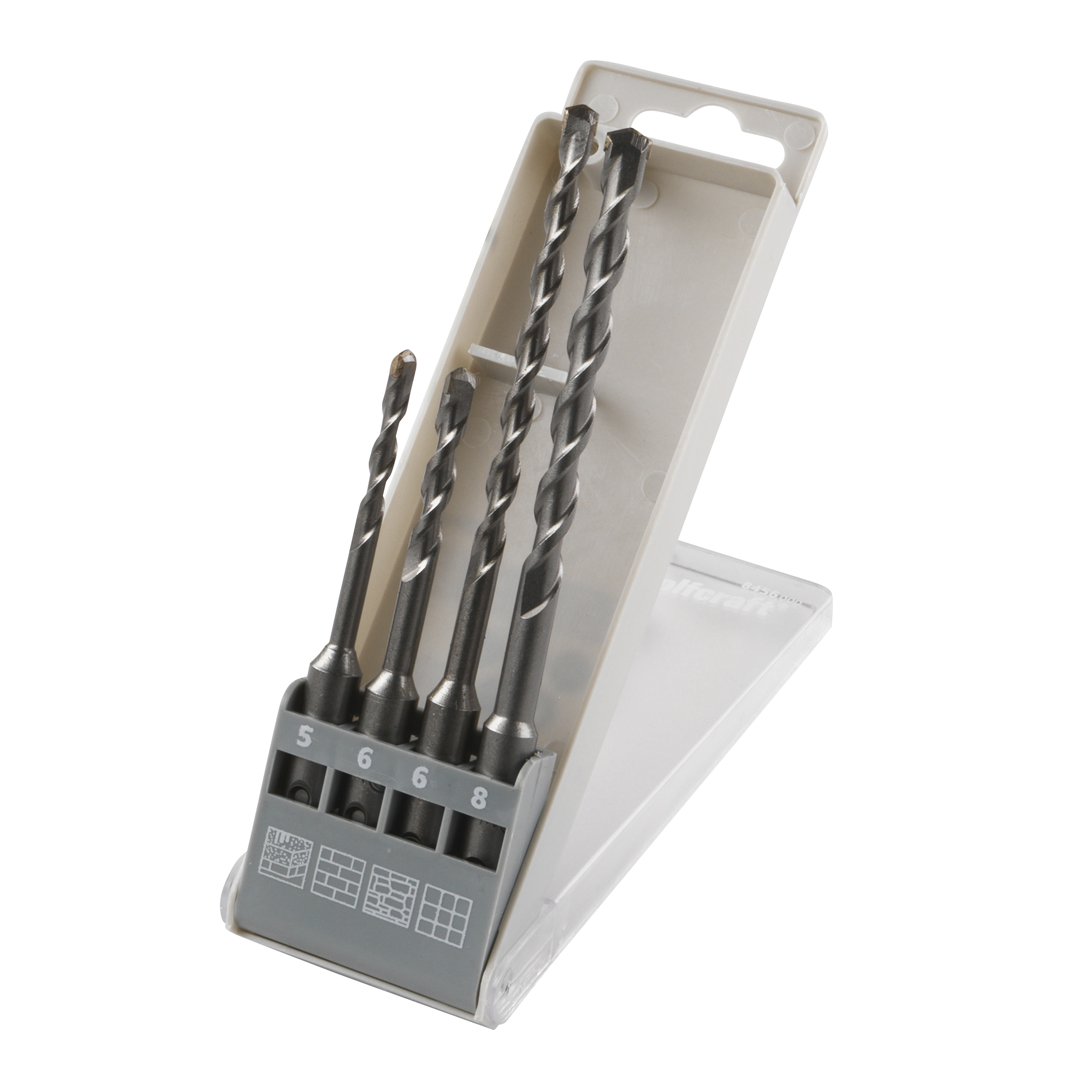 Wolfcraft Hamer-slagboren | HM | Sort. | In box | Ø5-8mm | 4 stuks - 8456000