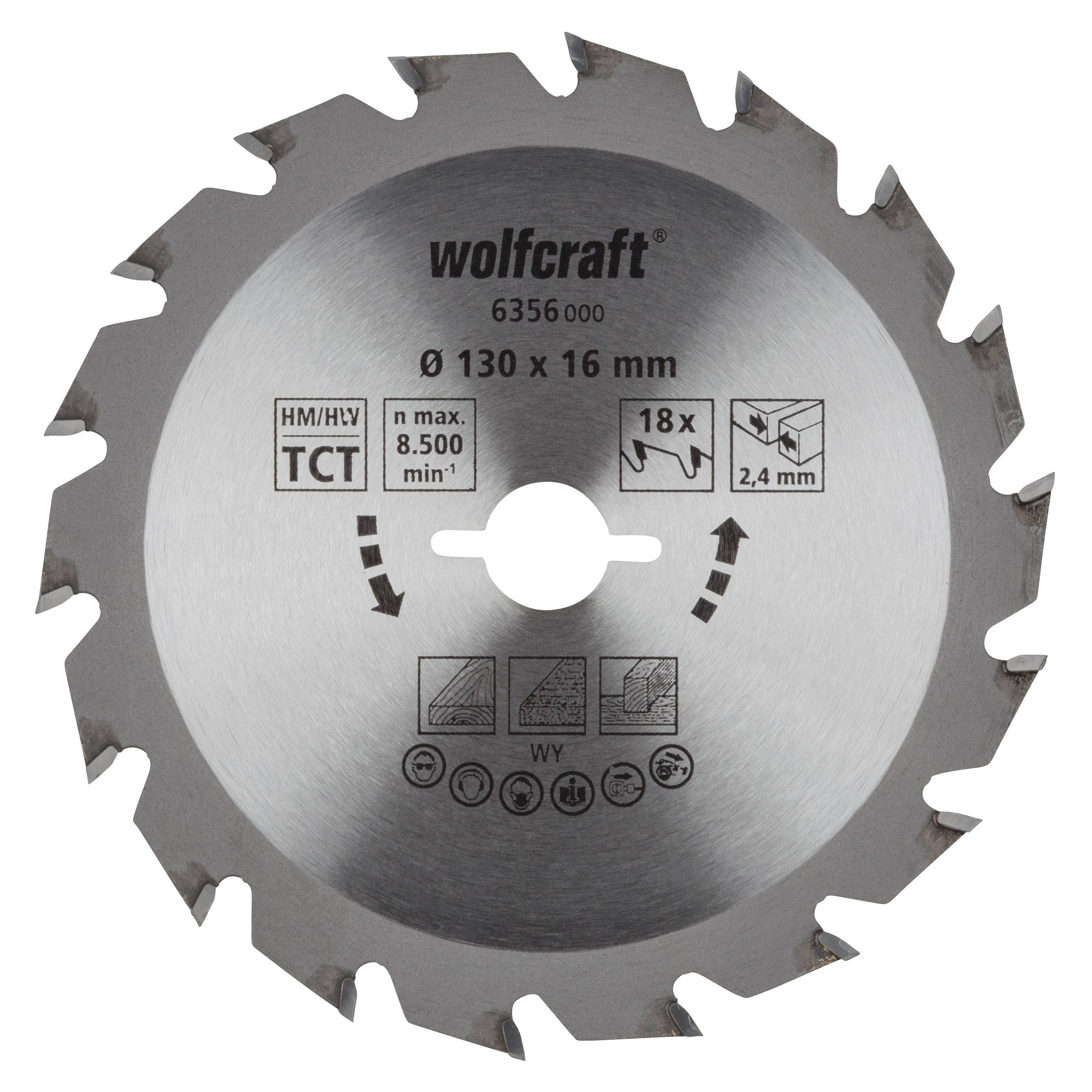 Wolfcraft Handcirkelzaagblad | HM | 18 Zähne | Ø130mm | 1 stuk - 6356000