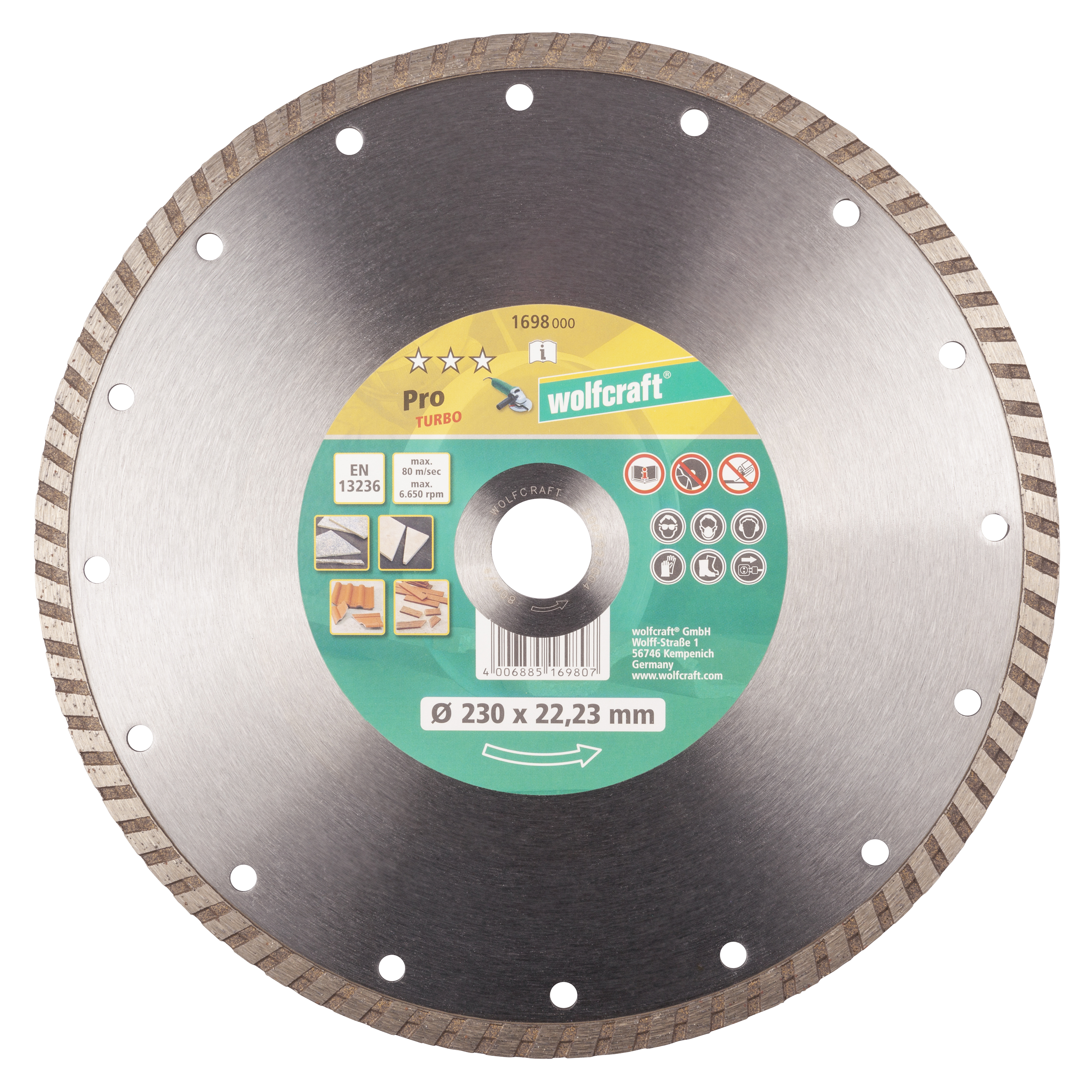 Wolfcraft Diamant-doorslijpschijf | ProTu | Ø230 x 22,23 | 1 stuk - 1698000