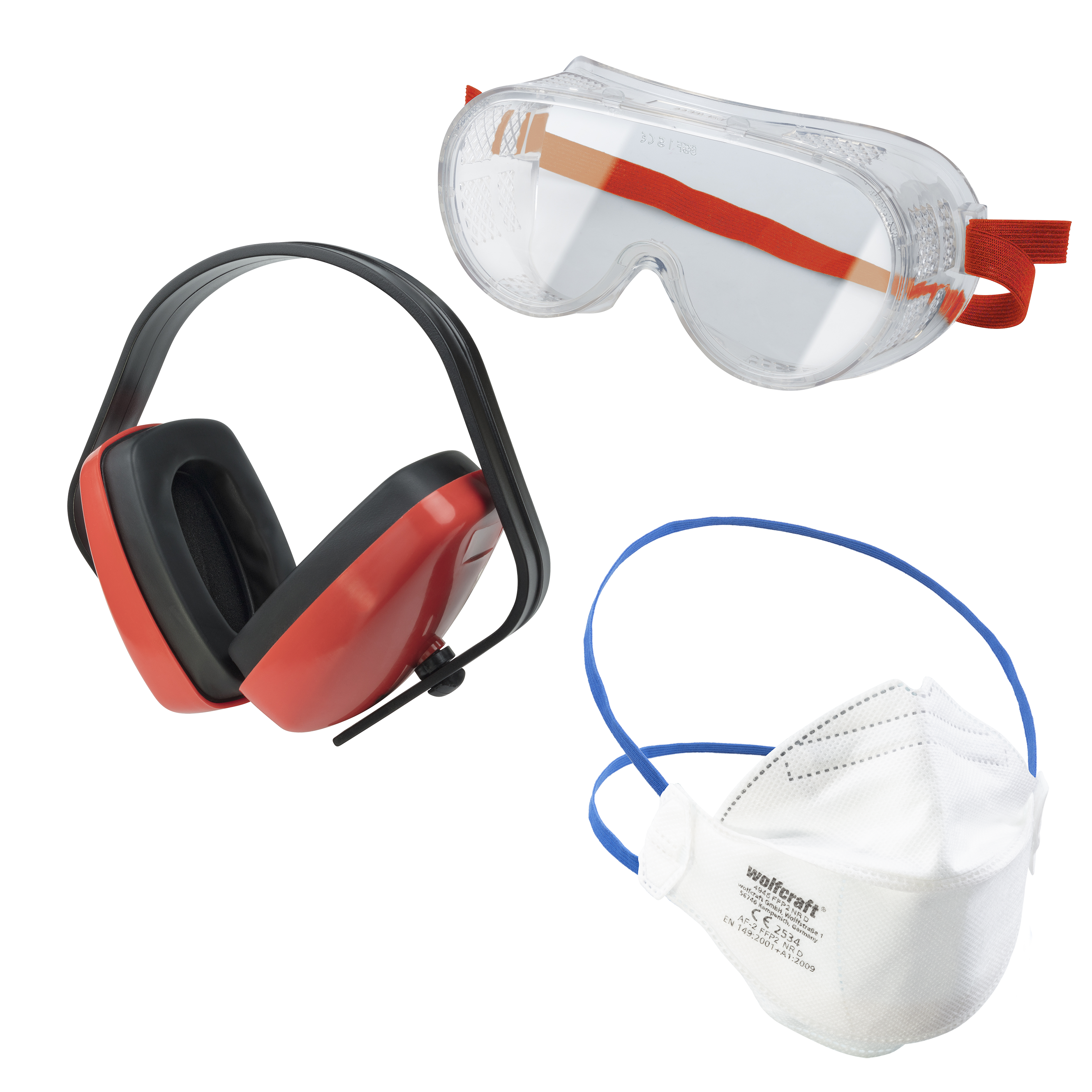 Wolfcraft Arbeidsveiligheidsset | 3-delig | 1 set - 4980000