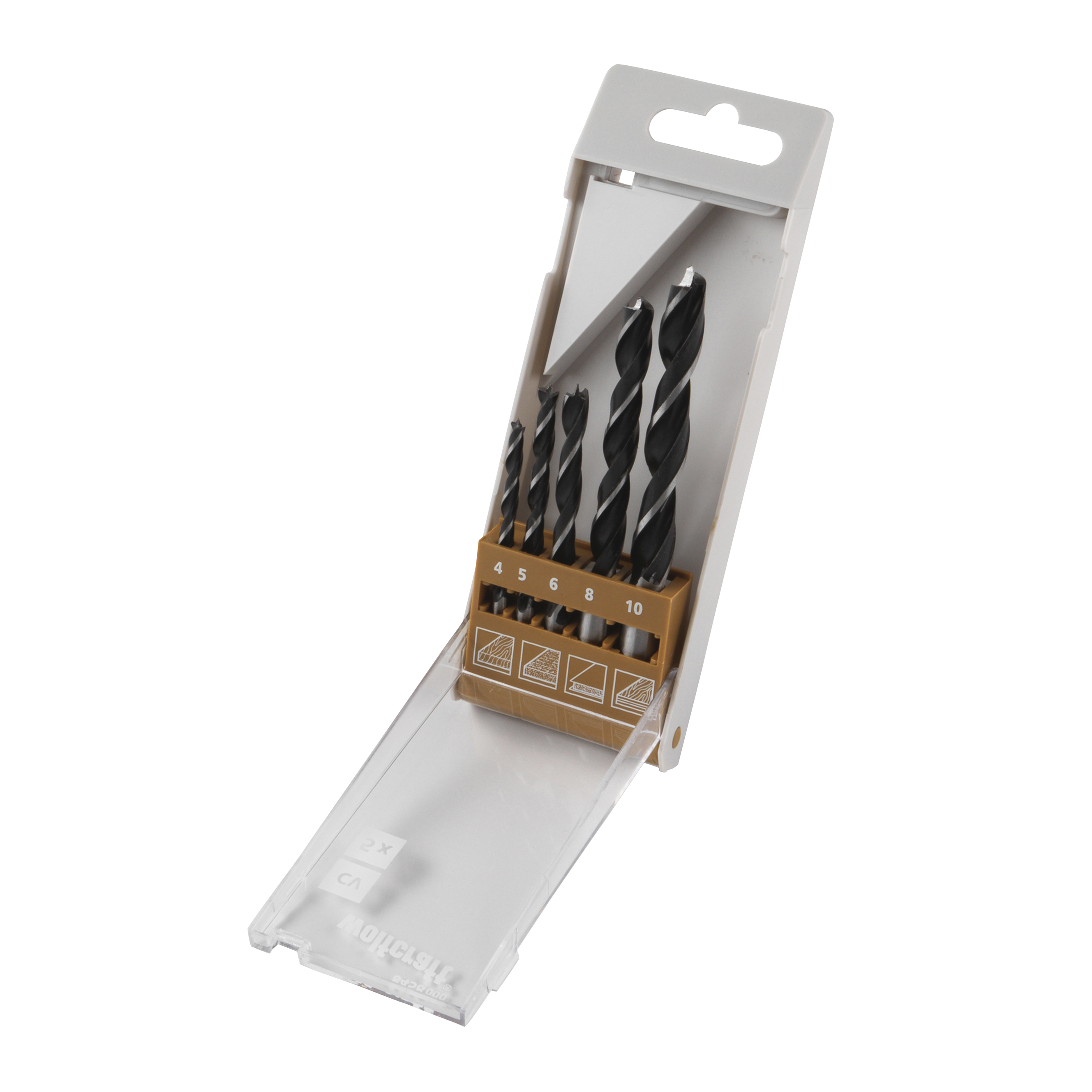 Wolfcraft Houtspiraalboren | Sort. | In box | Ø4-10mm | 5 stuks - 8458000