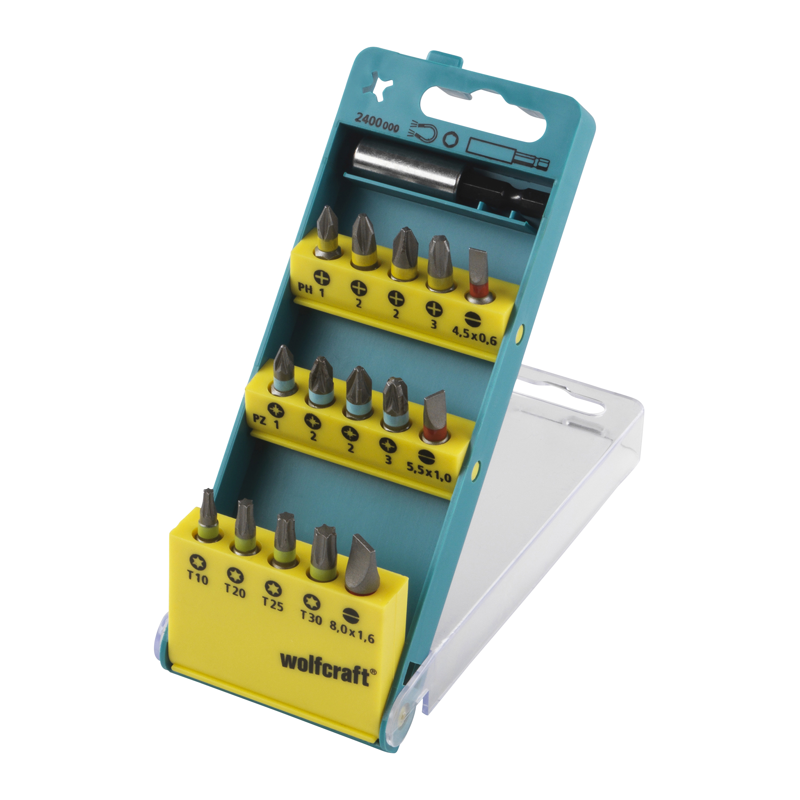 Wolfcraft Bit Box Combi | Solid | 16-delig | PH/PZ/TX | 1 set - 2400000
