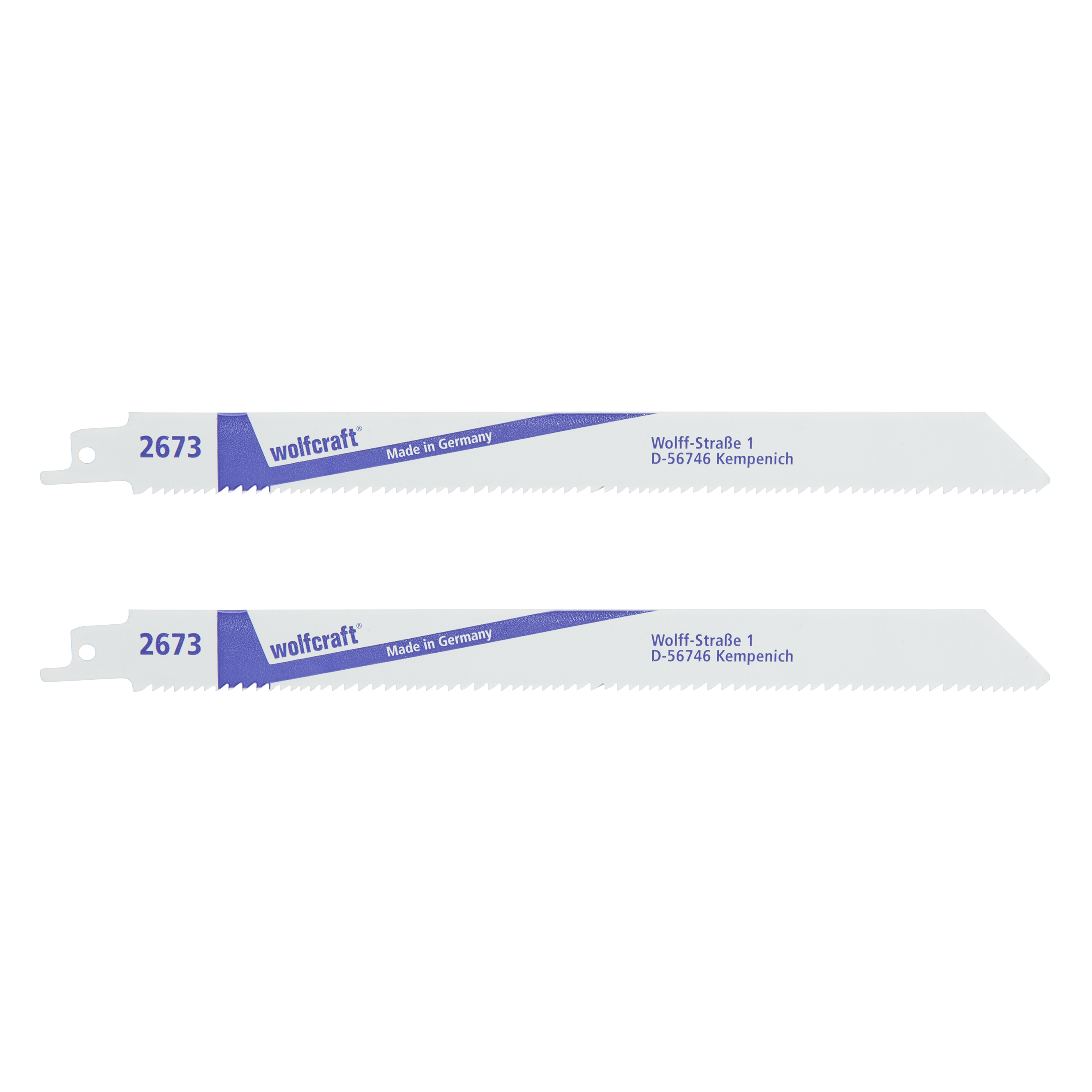 Wolfcraft Set van 2 grof geslepen bimetaal-reciprozaagbladen, getande lengte 210 mm