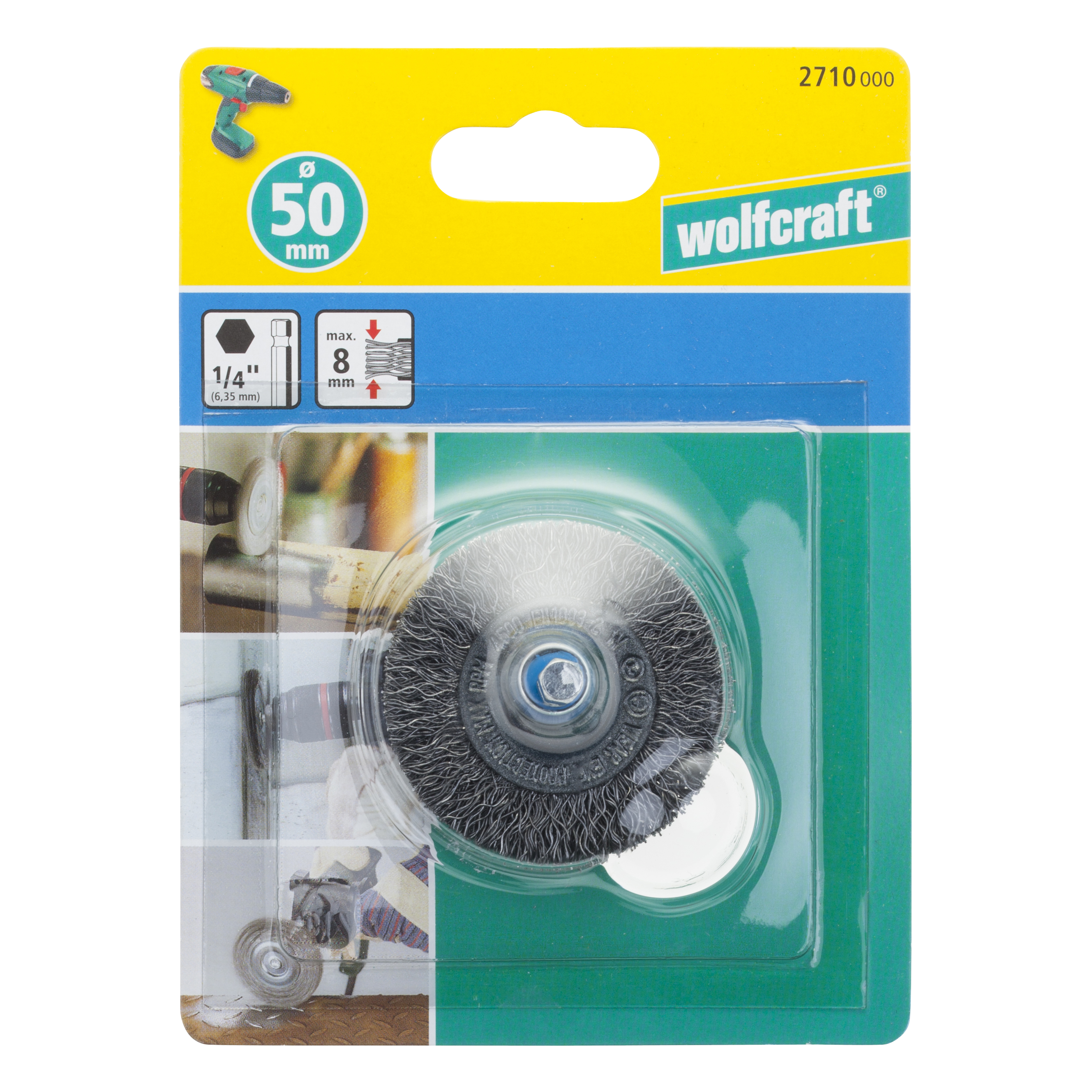 Wolfcraft Staalborstel schijf 50mm draaddichtheid 12mm