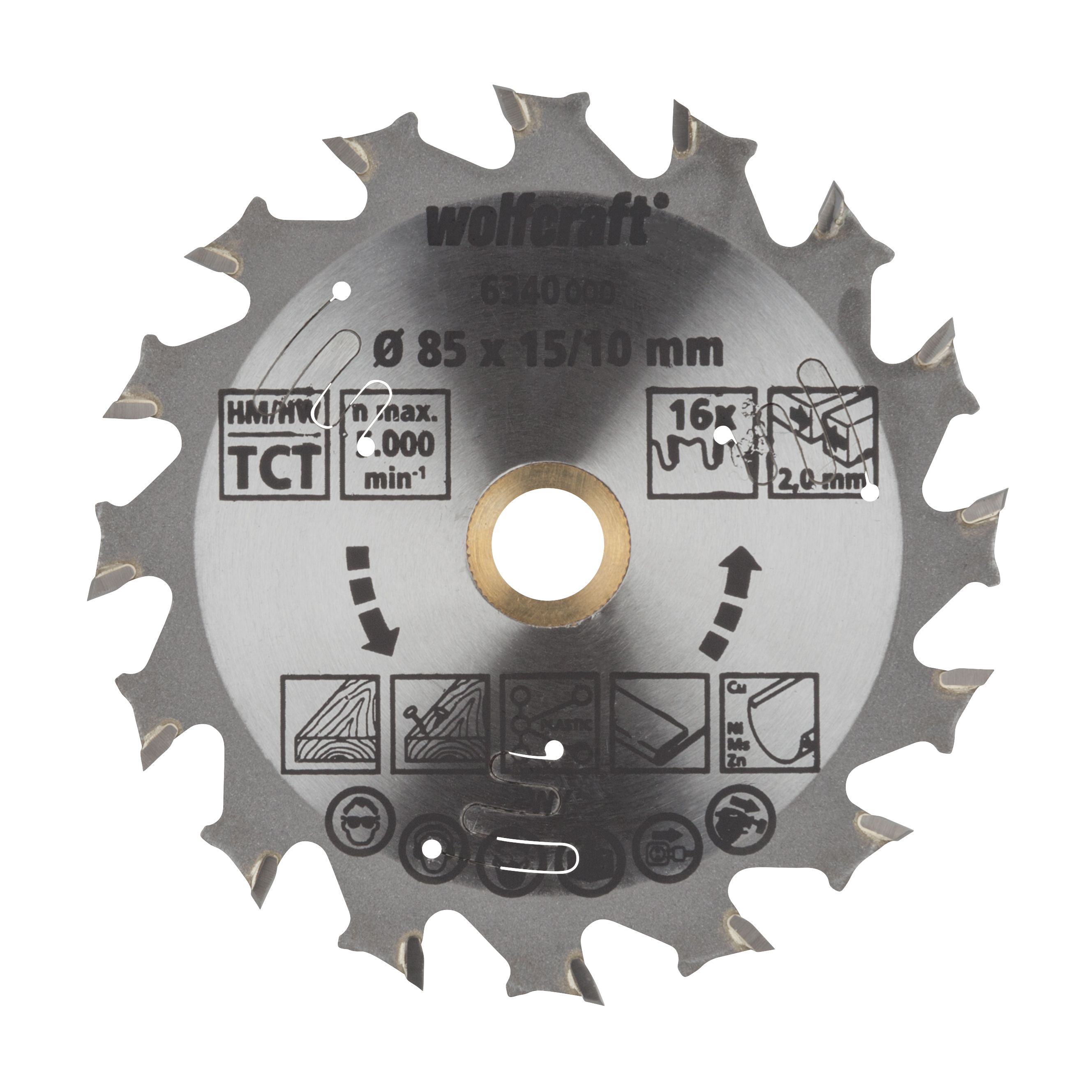 Wolfcraft Handcirkelzaagblad | Voor accu-handcirkelzagen | HM | Ø85 x 15mm | 1 stuk - 6340000