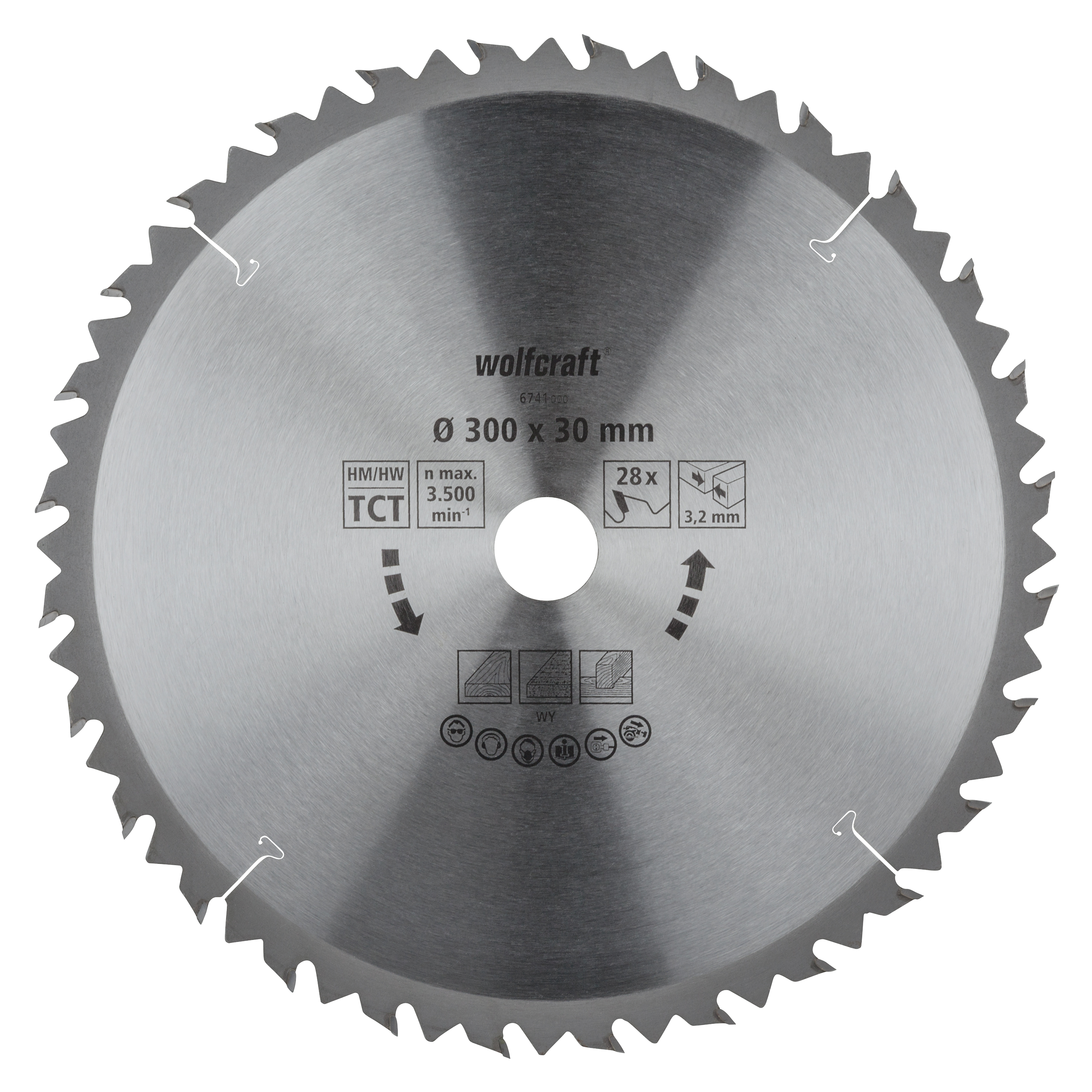 Wolfcraft HM Cirkelzaagblad | 28 td | Ø300 x 30 x 3,2mm | 1 stuk - 6741000