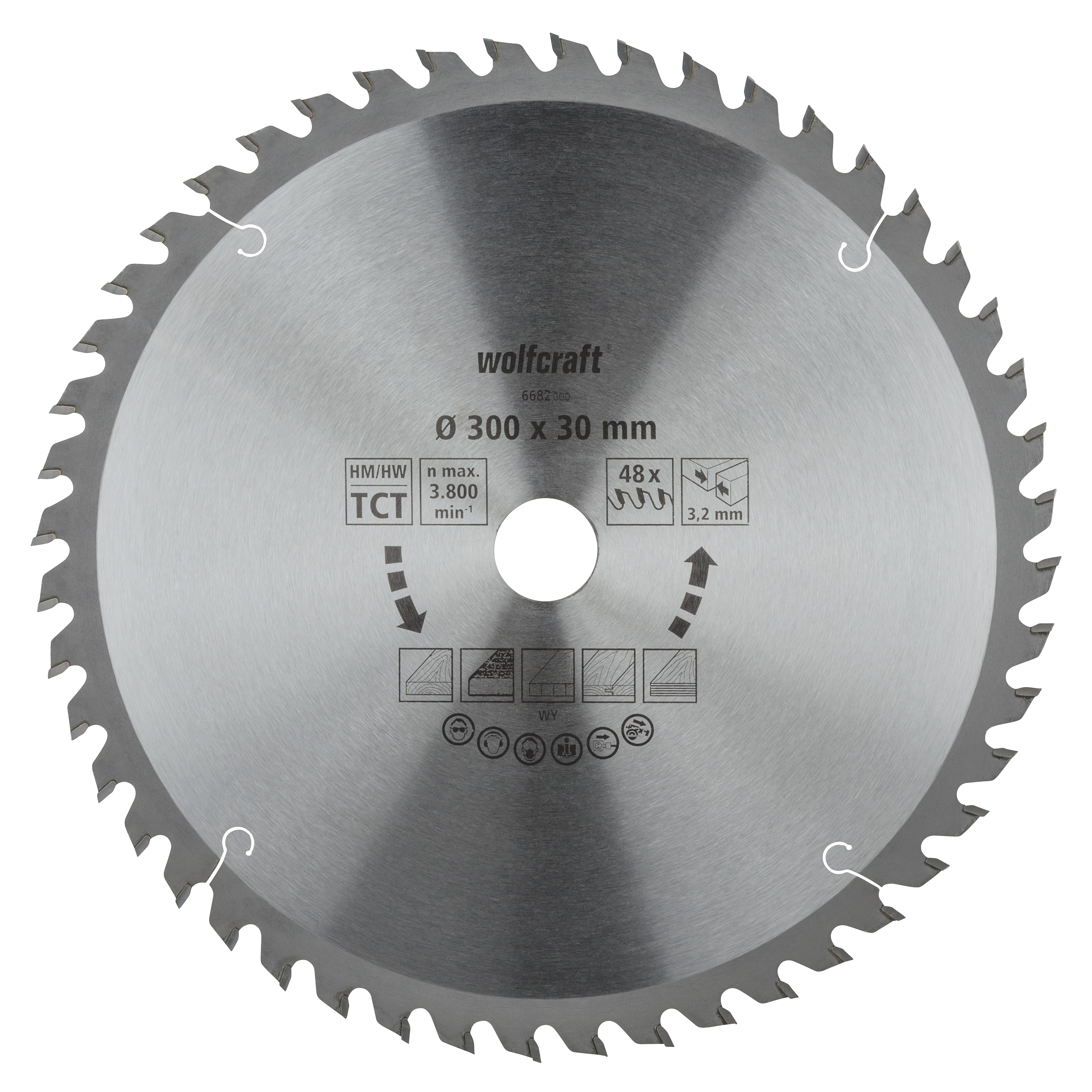 Wolfcraft HM Cirkelzaagblad | 48 td | Ø300 x 30 x 3,2mm | 1 stuk - 6682000