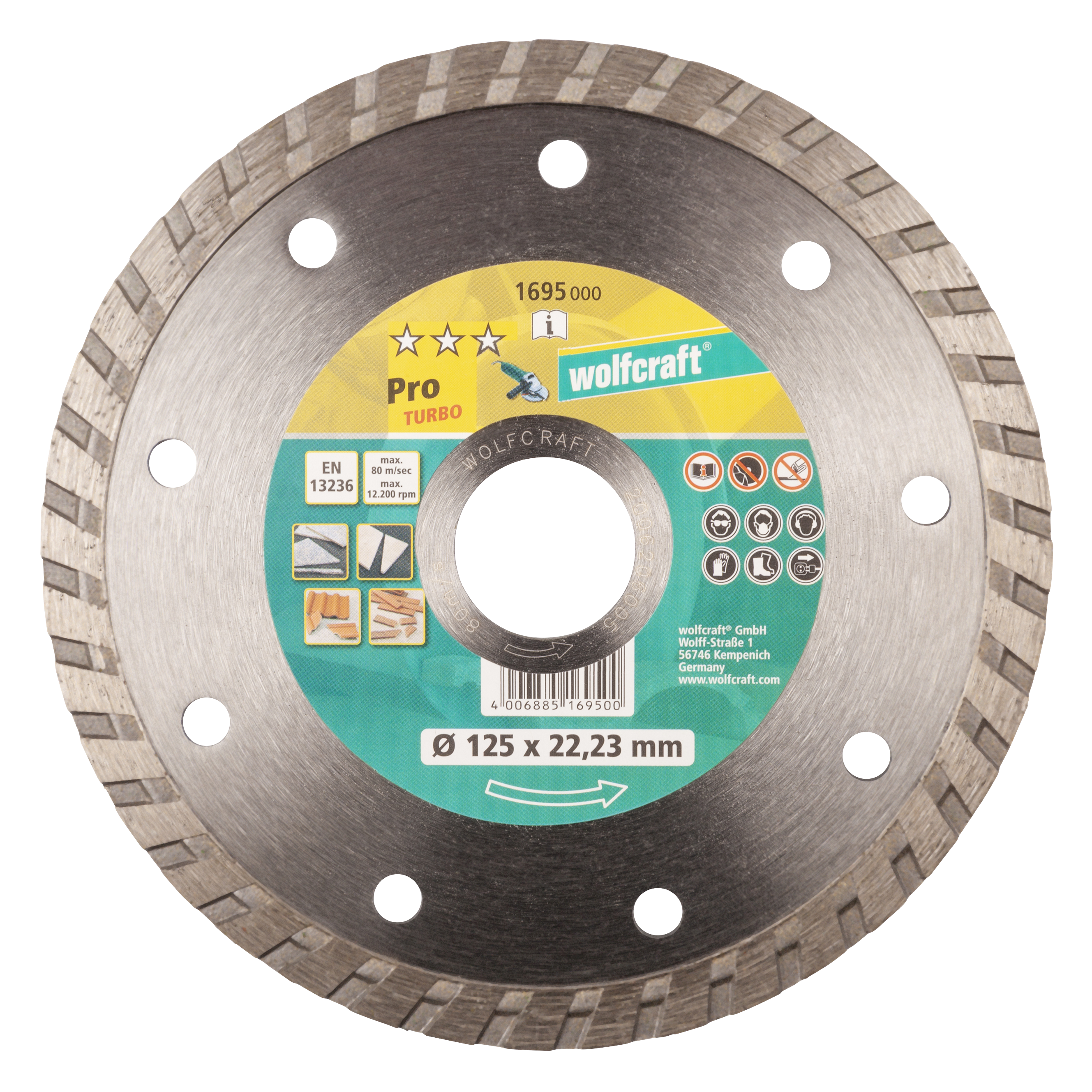 Wolfcraft Diamant-doorslijpschijf | ProTu | Ø125 x 22,23 | 1 stuk - 1695000